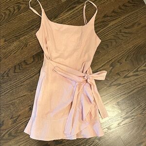 Princess Polly Light Pink Wrap Mini Dress